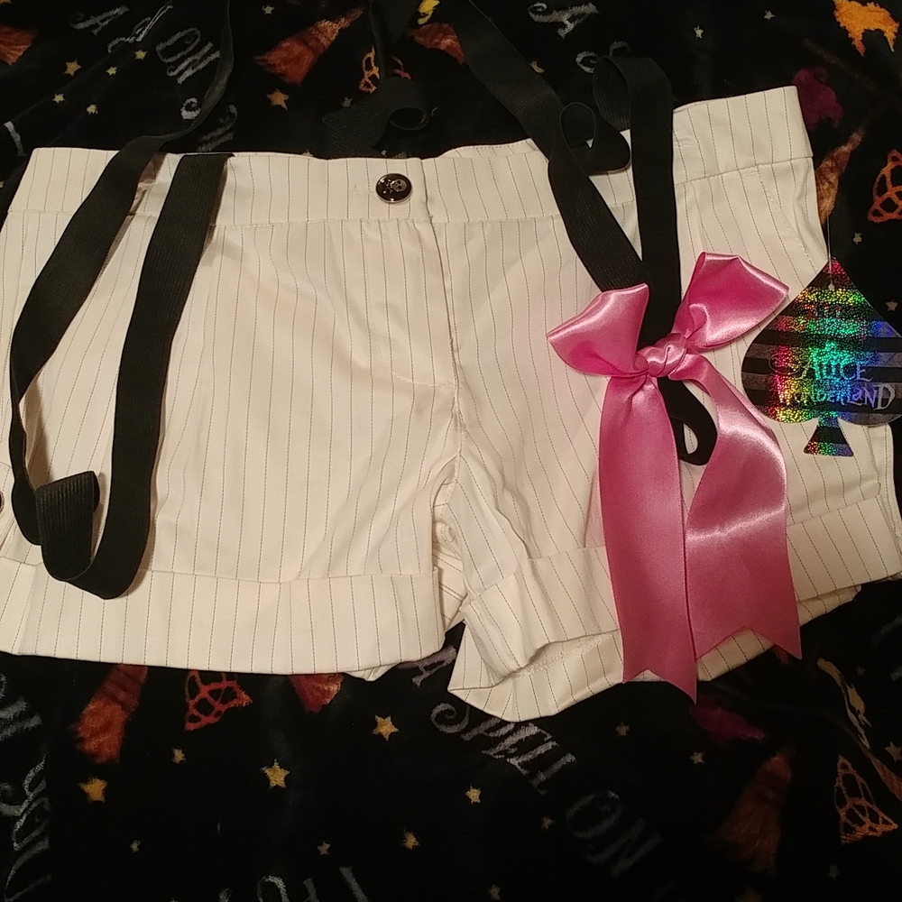 Vtg Disney Alice in Wonderland suspender shorts
